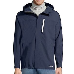 Lands End Waterproof Navy Blue Rain Jacket size S 34-36